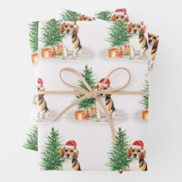 Beagle Dog Niedlich Weihnachten Geschenkpapier Set
