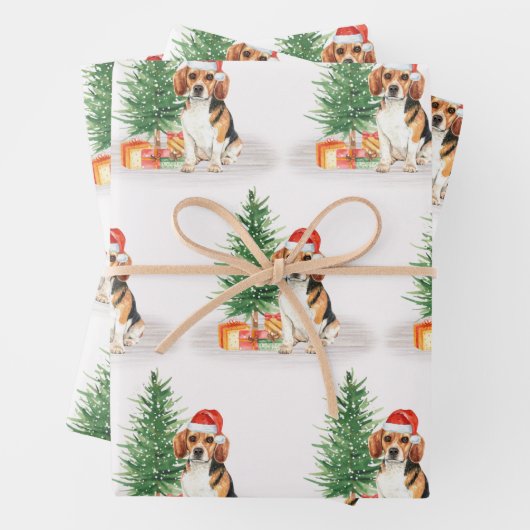 Beagle Dog Niedlich Weihnachten Geschenkpapier Set (Beispiel)