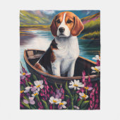 Beagle Dog on a Paddle: Ein Landschaftliches Abent Fleecedecke (Vorderseite)
