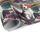 Beagle Dog on a Paddle: Ein Landschaftliches Abent Geschenkpapier (Rolleneckpunkt)