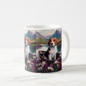 Beagle Dog on a Paddle: Ein Landschaftliches Abent Kaffeetasse (VorderseiteRechts)