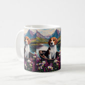 Beagle Dog on a Paddle: Ein Landschaftliches Abent Kaffeetasse (Vorderseite Links)