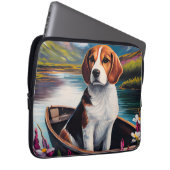 Beagle Dog on a Paddle: Ein Landschaftliches Abent Laptopschutzhülle (Vorne Rechts)