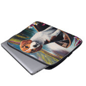 Beagle Dog on a Paddle: Ein Landschaftliches Abent Laptopschutzhülle (Vorne Knopf)