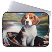 Beagle Dog on a Paddle: Ein Landschaftliches Abent Laptopschutzhülle (Vorderseite)