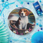 Beagle Dog on a Paddle: Ein Landschaftliches Abent Pappteller (Party)