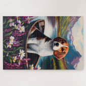 Beagle Dog on a Paddle: Ein Landschaftliches Abent Puzzle (Horizontal)