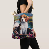 Beagle Dog on a Paddle: Ein Landschaftliches Abent Tasche (Von Nahem)