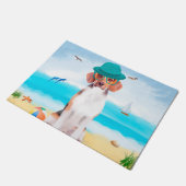 Beagle Dog on Beach Fußmatte (Schrägansicht)