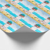 Beagle Dog on Beach Geschenkpapier (Ecke)