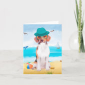 Beagle Dog on Beach Karte (Vorderseite)
