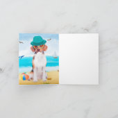Beagle Dog on Beach Karte (Innenseite)