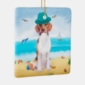 Beagle Dog on Beach Keramikornament (Rechts)