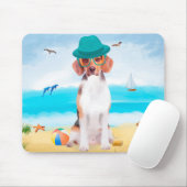 Beagle Dog on Beach Mousepad (Mit Mouse)