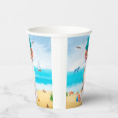 Beagle Dog on Beach Pappbecher (Rechts)