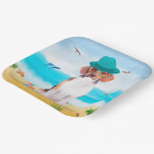 Beagle Dog on Beach Pappteller (Gewinkelt)