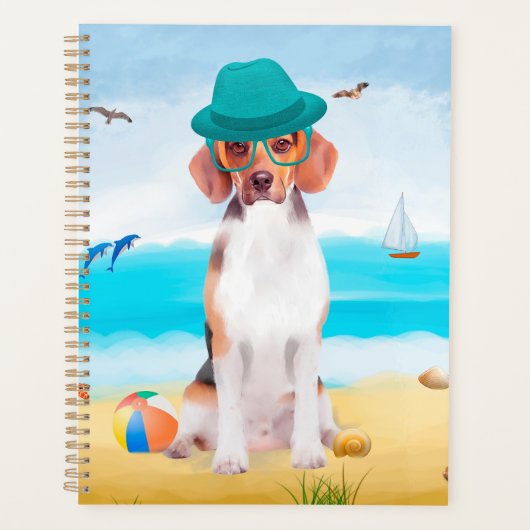 Beagle Dog on Beach Planer (Vorderseite)