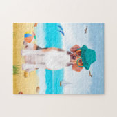Beagle Dog on Beach Puzzle (Horizontal)
