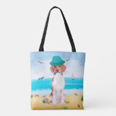 Beagle Dog on Beach Tasche (Rückseite)