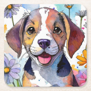 Beagle Dog Paper Untersetzer