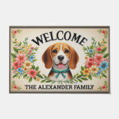 Beagle Dog Paradise, Personalisierter Name Willkom Fußmatte (Vorderseite)