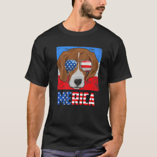 Beagle Dog Patriotic USA 4. Juli Amerikanische Fla T-Shirt