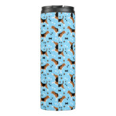 Beagle Dog Pattern Blue Pawprints Thermosbecher (Rückseite)