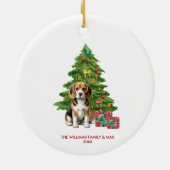 Beagle Dog Personalisiert Weihnachten Keramik Ornament (Hinten)