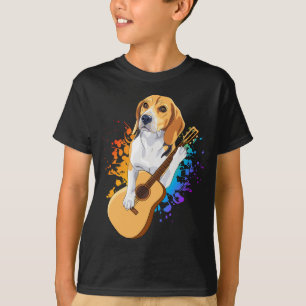 Beagle Dog Playing Acoustic Gitarre Junge T-Shirt