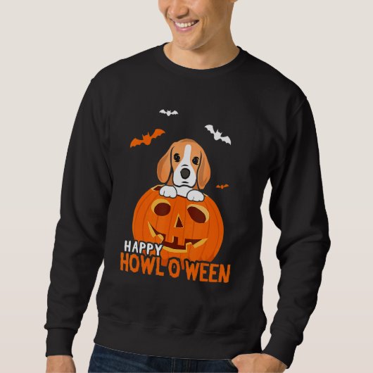 Beagle Dog Pumpkin Halloween Kostüm Jack O Lanter Sweatshirt (Vorderseite)