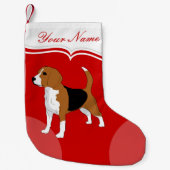 Beagle Dog Red Solid Personalisiert Kleiner Weihnachtsstrumpf (Vorderseite)