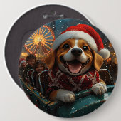 Beagle Dog Roller Untersetzer Weihnachten Button (Vorne & Hinten)