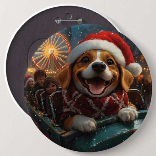 Beagle Dog Roller Untersetzer Weihnachten Button (Vorne & Hinten)