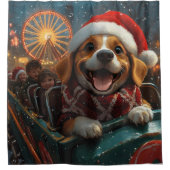 Beagle Dog Roller Untersetzer Weihnachten Duschvorhang (Vorderseite)