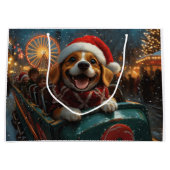 Beagle Dog Roller Untersetzer Weihnachten Große Geschenktüte (Vorderseite)