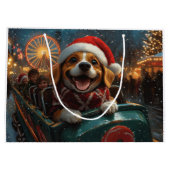 Beagle Dog Roller Untersetzer Weihnachten Große Geschenktüte (Rückseite)