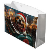 Beagle Dog Roller Untersetzer Weihnachten Große Geschenktüte (Rückseite Schrägansicht)