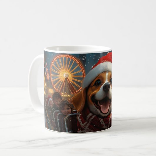 Beagle Dog Roller Untersetzer Weihnachten Kaffeetasse (Vorderseite Links)