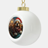 Beagle Dog Roller Untersetzer Weihnachten Keramik Kugel-Ornament (Rechts)