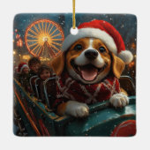 Beagle Dog Roller Untersetzer Weihnachten Keramikornament (Rückseite)