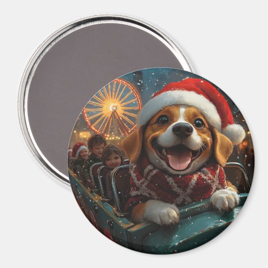 Beagle Dog Roller Untersetzer Weihnachten Magnet (Vorderseite/Rückseite)