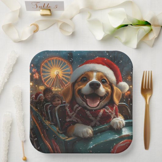 Beagle Dog Roller Untersetzer Weihnachten Pappteller (Hochzeit)