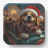 Beagle Dog Roller Untersetzer Weihnachten Pappteller (Vorderseite)