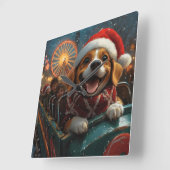 Beagle Dog Roller Untersetzer Weihnachten Quadratische Wanduhr (Winkel)