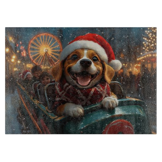 Beagle Dog Roller Untersetzer Weihnachten Schneidebrett (Vorderseite)