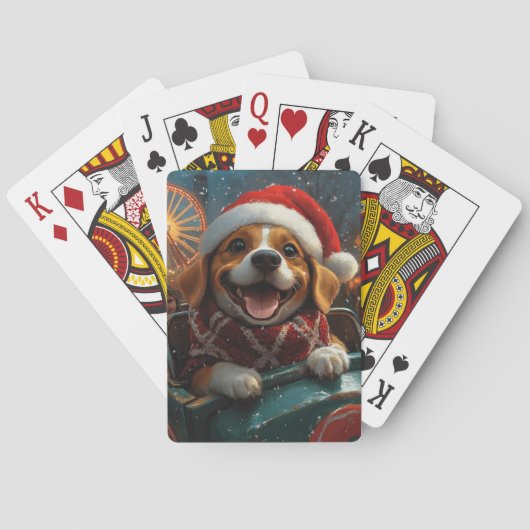 Beagle Dog Roller Untersetzer Weihnachten Spielkarten (Rückseite)