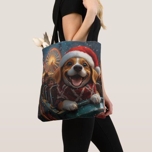 Beagle Dog Roller Untersetzer Weihnachten Tasche (Von Nahem)