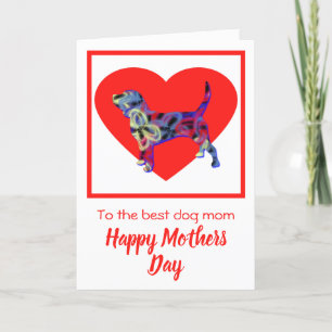 Beagle Dog Rotes Herz Muttertagskarte Dankeskarte