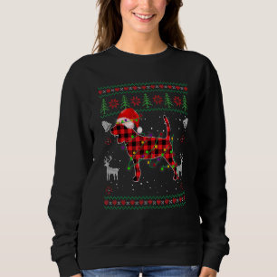 Beagle Dog Santa Red Kariert Ugge Weihnachtskraut Sweatshirt