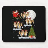 Beagle Dog Santa Sleigh Flying Funny Magical Chris Mousepad (Vorne)